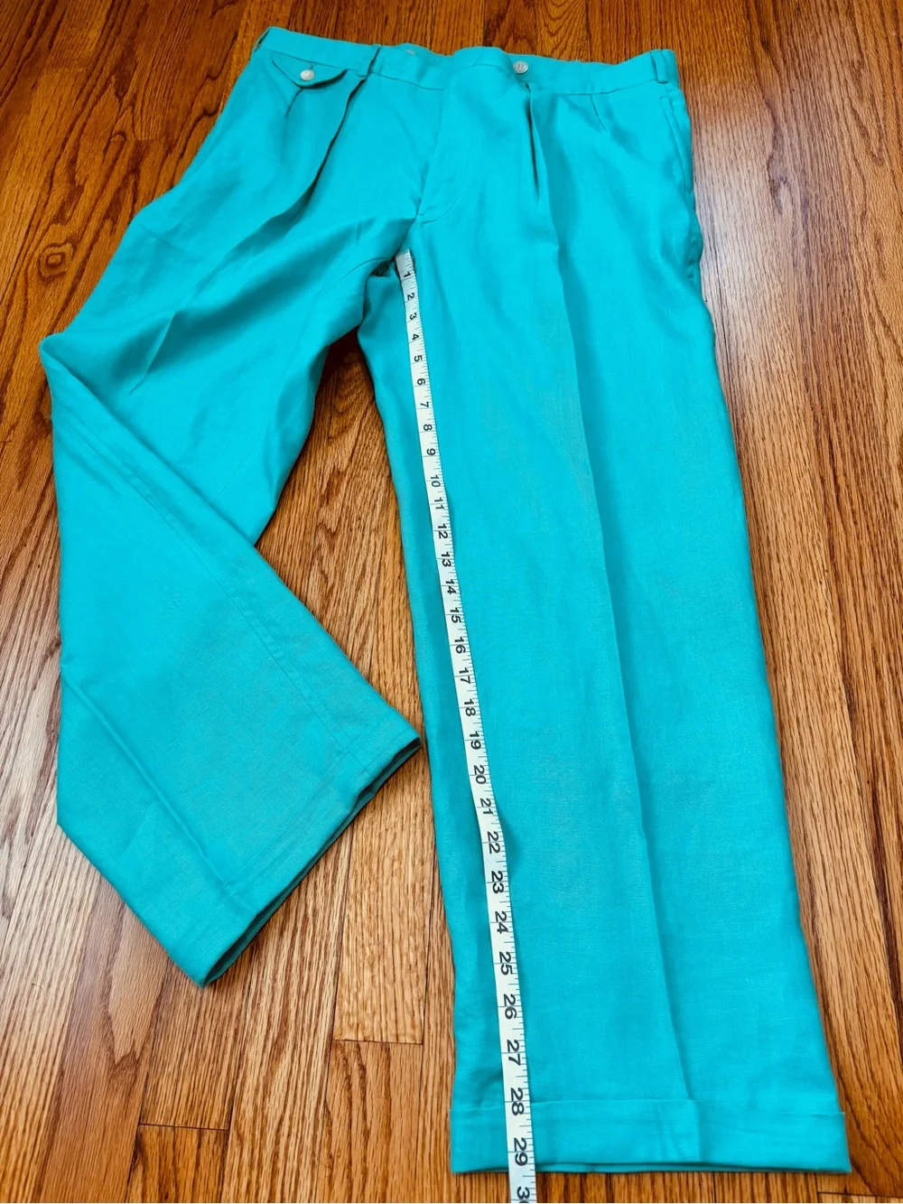 Vintage 90s POLO Ralph Lauren Linen Pleated Cuffed Slacks Resort Causal Men Pant